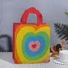 Bolsas Creativas de Tela No Tejida con Temática de Amor en Colores Dopamina, Bolsas de Regalo de Cumpleaños Arcoíris, Bolsas para Dulces de Halloween
