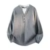 Suéter de punto de dos piezas falso para hombre, cuello en V, cuello redondo, cuello Henley, estilo old money, business casual, otoño e invierno, moderno, venta al por mayor de fábrica transfronteriza