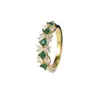 Anillo de Fila de Esmeraldas Vintage de Plata 925 para Mujer 2024 Nuevo Llegada Estilo Coreano Moda Versátil Estilo Ins Sentido del Diseño Anillo de Diamante Joyería