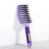 Peine de Cerdas de Jabalí, Peine Esponjoso, Peine de Costilla Hueca, Peine Masajeador del Cuero Cabelludo, Peine para Peinar el Cabello, Peine para el Cuidado del Cabello, Peine Alisador