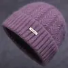 Sombreros para mujeres de mediana edad y ancianas otoño e invierno madre más terciopelo cálido gorro de lana de punto abuela anciana jersey gorro de algodón