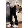 Pantalones casuales holgados de estilo coreano para hombre, pantalón de pierna ancha, a la moda, combinable con todo, de verano, con colgante fino, novedad de 2024