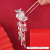 Adereços de Cabeça da Minoria Étnica Miao de Guizhou, Grampos de Cabelo de Prata Étnicos Dong, Grampos de Cabelo com Borlas, Grampos de Cabelo Hanfu, Acessórios para Apresentações de Palco