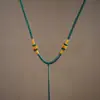 Cordón para Collar Tejido a Mano Colgante Colgante de Jade Colgante de Jade Dorado Cuerda para Colgar para Hombres y Mujeres Rojo y Negro Venta al por Mayor