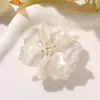 Flores de acrílico estilo antigo, flor de lótus de vidro cristal com contas tecidas à mão, materiais para acessório de cabelo DIY, atacado