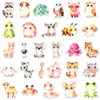 55 Pegatinas de Animales de Dibujos Animados con Ojos Grandes, Lindas Pegatinas de Mascotas con Ojos Estrellados, Decoración para Diario DIY, Pegatinas para Caja de Almacenamiento de Tazas de Agua