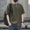 Camiseta casual de manga curta para estudante masculina de verão nova azul versátil moderna camiseta moda top liso