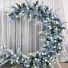 Arreglo floral artificial de alto nivel con flores rosas para bodas, arco de luna para bodas, flores para bodas