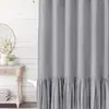 Suministro transfronterizo de falda de lino con volantes combinada con cortinas de ducha, cortinas divisorias de ducha para baño, cortinas de baño impermeables