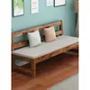 Silla Sofá de Madera Maciza Sala de Estar Hogar Apartamento Pequeño Habitación de Alquiler Sofá Económico de Tres Plazas Combinación Respaldo Silla Larga