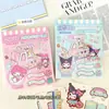 Sanrio Coche Comedor Silencioso Lindo Dibujo Animado Creativo Pegatina de Burbujas Corte Estéreo Escena Hecha a Mano Juguete para Niña
