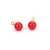 Colgante Rojo Brillante Perla Adorno Festivo de Año Nuevo Perla de Imitación ABS Aretes Colgantes Hechos a Mano para Manualidades Accesorios