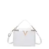 Nuevo 2026 Bolso de Mano con Decoración Simple en Forma de V ins Moda Chic Hombro Cruzado Tendencia Cubo Pequeño para Mujer