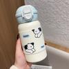 Caneca Térmica Fofa de Filhote de Cachorro Aço Inoxidável 316 Grande Capacidade Nova Copo de Água Portátil para Homens e Mulheres Estudantes Copo com Canudo Duplo