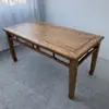 Mesa Antigua de Herradura de Olmo para Uso Doméstico, Mesa Cuadrada, Mesa de los Ocho Inmortales, Mesa de Centro de Madera Maciza Estilo Wabi-Sabi, Banco Largo Estilo Chino con Mesa de Herradura de Cinturón y Taburetes