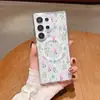 Capa de telefone magnética transparente floral de cor clara, fresca e calmante, adequada para Samsung S25/S26 Ultra, capa rígida à prova de choque