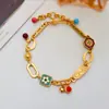 Nuevo Estilo Chino Retro Moda Exquisito Temperamento Versátil Esmalte Flor Pulsera Lujo Ligero Joyería de Borlas de Gama Alta