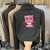 Roupa Íntima Pelúcia Escovada Infantil Outono Inverno 2026 Novo Estilo Camiseta Listrada Infantil Manga Longa