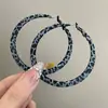 Pendientes Retro Estilo Hong Kong con Estampado de Leopardo Gris Afelpado para Mujer, Pendientes Elegantes de Alta Gama, Pendientes de Aro Lisos con Diseño Personalizado