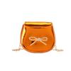 Nueva Bolsa de Cadena para Niños Lindo Moño Bolso Cruzado para Bebé Color Sólido Simple Brillante Láser Bolso Cruzado para Niñas