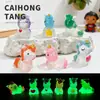 Resina Desenho Animado Novo Unicórnio Luminoso Acessório DIY Ornamento Criativo Tridimensional Ornamento Chaveiro Pingente