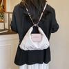 2025 Nova Bolsa de Ombro Têxtil Estilo Estrangeiro Estampada Fofa Nicho Moda Simples Para o Dia a Dia Mochila Multifuncional Mulheres