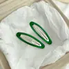 Pinza para el pelo ovalada de colores coreanos con goteo de aceite Bb, pinza de moda para flequillo, pinza lateral para niños, pasador, accesorio para el pelo, pinza para el pelo