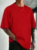 Comercio Exterior de Amazon Europeo y Americano Transfronterizo Verano Color Sólido Cuello Redondo Algodón Casual Deportivo Running Top Sencillo Manga Corta