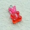 Urso Transparente Duas Cores Gradiente Glitter Resina Mini Urso g Chaveiro Brincos Colar diy Joias Pingente