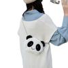 2023 Otoño e Invierno Nueva Bolsa de Panda de Felpa para Niños Estilo Coreano Linda Bolsa de Hombro Cruzada con Cadena Monedero para Mujer