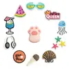 Charms de tamanco inspirados em dopamina para o verão, acessórios de sapato DIY de praia da moda, fivelas decorativas de borracha macia em PVC, para vendas transfronteiriças