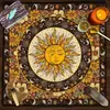 Toalha de Mesa Tarot Fase da Lua Geométrico Jogo de Cartas Tarot Tecido de Mesa Veludo
