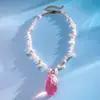 Colar Pingente Gota de Flor Transfronteiriço Europeu e Americano Design Simples de Nicho Corrente para Clavícula Temperamento Elegante Colar Versátil para Mulheres