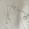 Colar com pingente de pérola de puxar de nicho de alta qualidade para primavera e verão, feminino, estilo simples, temperamento, tudo combina, corrente para clavícula, novo 2025