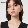 Pendientes de Aro Metálicos Bicolor Únicos con Pasador de Plata de Ley S925, Estilo Nuevo, Lujo Ligero, Sensación de Alta Gama, Aros Lisos Elegantes, Hermosos Aros para Orejas