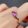 Anel de Safira Rosa Natural Transfronteiriço Acessórios Femininos Nicho Alta Qualidade Joias de Prata 925 5*5 Venda Direta da Fábrica de Joias