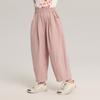 Pantalones Lisos al por Mayor para Niñas, Múltiples Colores Disponibles, Pudding Haru 2025 Verano Versátiles Holgados de Zanahoria para Niños Mayores