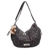 Bolsa Retro Estampado Leopardo Estilo Perezoso Otoño Invierno Gran Capacidad Cruzada Tipo Bollo Bolso de Hombro para Viajes al Trabajo con Sensación de Alta Gama