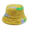 Sombreros de Invierno Transfronterizos para Mujer, Nuevos Sombreros Cálidos de Otoño e Invierno, Sombreros de Pescador con Estampado Floral de Lana de Cordero, Sombreros para el Sol, Sombreros de Pescador para Mujer