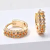 Tendência de Moda Europeia Design de Personalidade Retrô Brincos com Zircônia Incrustada Simples Atmosféricos Versáteis para o Dia a Dia