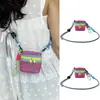 Bolso mini de malla hueca de nicho de verano 2026 nuevo modelo bolso cruzado para niños bolso para auriculares bolso rosa