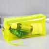 Suministro de bolsa de PVC transparente de colores, bolsa de almacenamiento para artículos de tocador de viaje, bolsa de embalaje con cremallera para ropa y cosméticos.