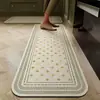 Tapete de Piso para Cocina Retro, Absorbente de Agua, Absorbente de Aceite, Tapete Antideslizante, Tierra de Diatomeas, Resistente a Manchas, Resistente a la Suciedad, Lavable, Alfombra Larga, Dropshipping
