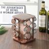 Estante de Especias Redondo y Cuadrado Transfronterizo de 12 Compartimentos, Estante de Almacenamiento para Botellas de Condimentos, Estante de Especias Giratorio de 360 Grados para Cocina