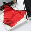 Yumei 8926 Ropa Interior Sexy para Mujer de Encaje Floral Hueco Transparente de Cintura Baja, Tanga de Triángulo con Tirantes