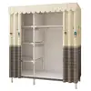 Guarda-Roupa Resistente de Tubo de Aço e Tecido Robusto para Montagem em Quarto de Casa, Armário de Armazenamento para Casa Alugada, Guarda-Roupa Simples de Aço