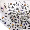 Pegatinas de Uñas Halloween Serie 5D en Relieve Fantasma Caricatura Parca Gato Negro Pequeño Linterna de Calabaza Pegatinas de Uñas de Concha Plana
