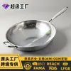 Sartén antiadherente de titanio sin recubrimiento de calidad alemana, wok de titanio martillado, sartén para freír de fondo plano para uso doméstico de aleación de titanio
