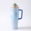 Taza de Fruta para Coche Amazon Transfronteriza de 40 oz Taza de Coche de Gran Capacidad Termo Rebotante con Asa Taza de Hielo