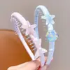 Diadema de concha de estrella de mar color macarrón con dientes antideslizante para niñas ambiente de playa accesorios para el cabello diadema infantil